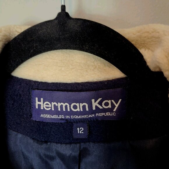 Mixed Media Wool Corduroy Field Jacket Barn Coat Womens Size 12 Old Money Preppy - Picture 4 of 9